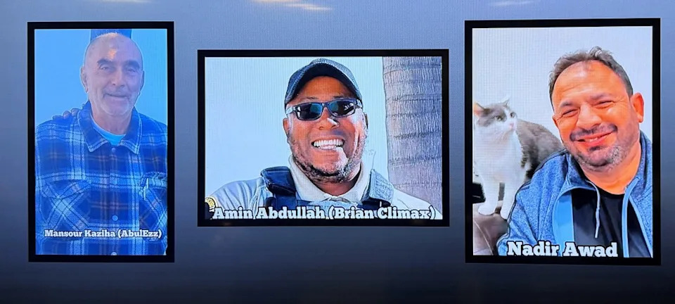 Mansour Kaziha, Amin Abdullah and Nadir Awad were killed in the shooting. REUTERS