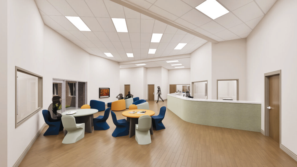 A rendering shows a care area of the new MAPS 4 mental health crisis center. (Provided by Kristy Yager)