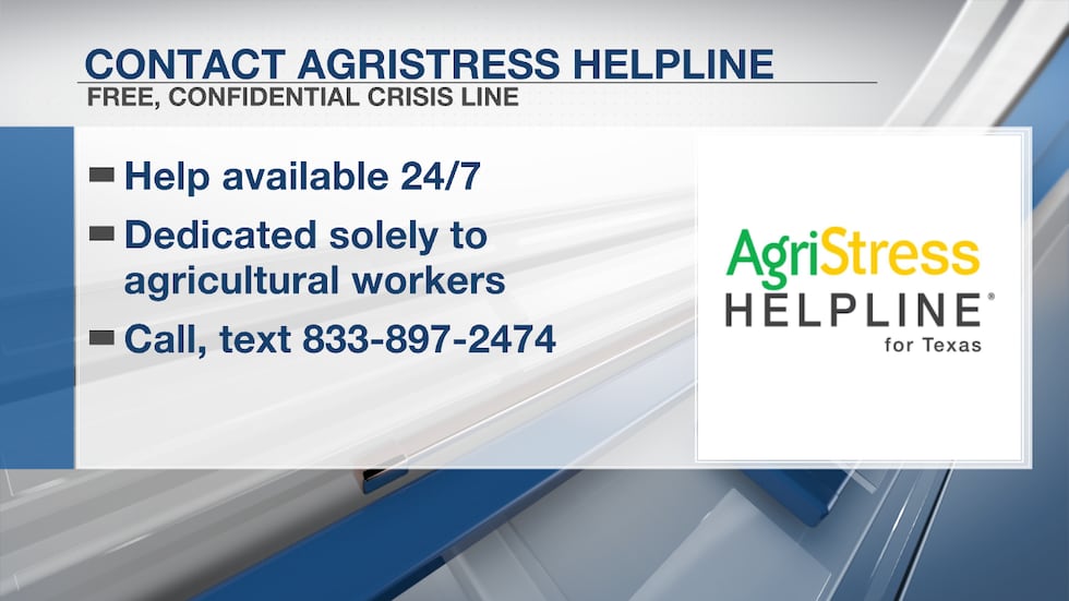 The Texas Department of Agriculture has launched the AgriStress program, a crisis hotline...