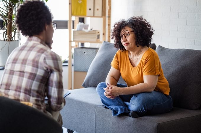 Therapy session in progress. The importance of mental health.