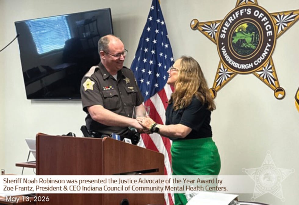 Sheriff Noah Robinson surprised with award for mental health initiatives in the jail