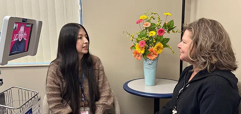 Video Remote Interpretation (VRI) connects health care providers and patients with certified medical interpreters in over 40 languages through real-time video, ensuring clear communication. New interactive tablets added in September are now accessible in every unit at UCHealth Parkview. Photo: UCHealth.