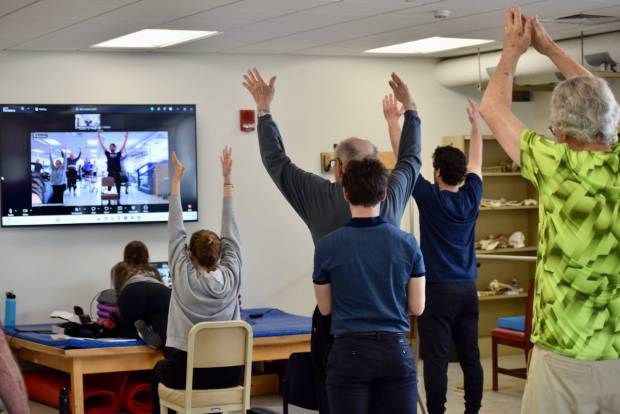 UConn physical therapy professors and students working in the Movement for Life Lab. April 17, 2026. (Bridget Bronsdon)
