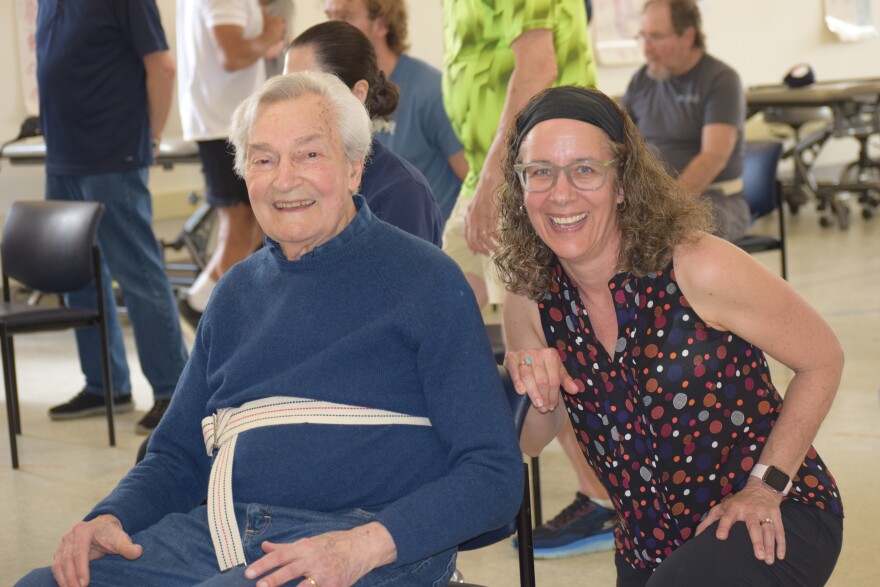 UConn DPT student Evans Payen works with a community member in the Movement for Life Lab. April 17, 2026.