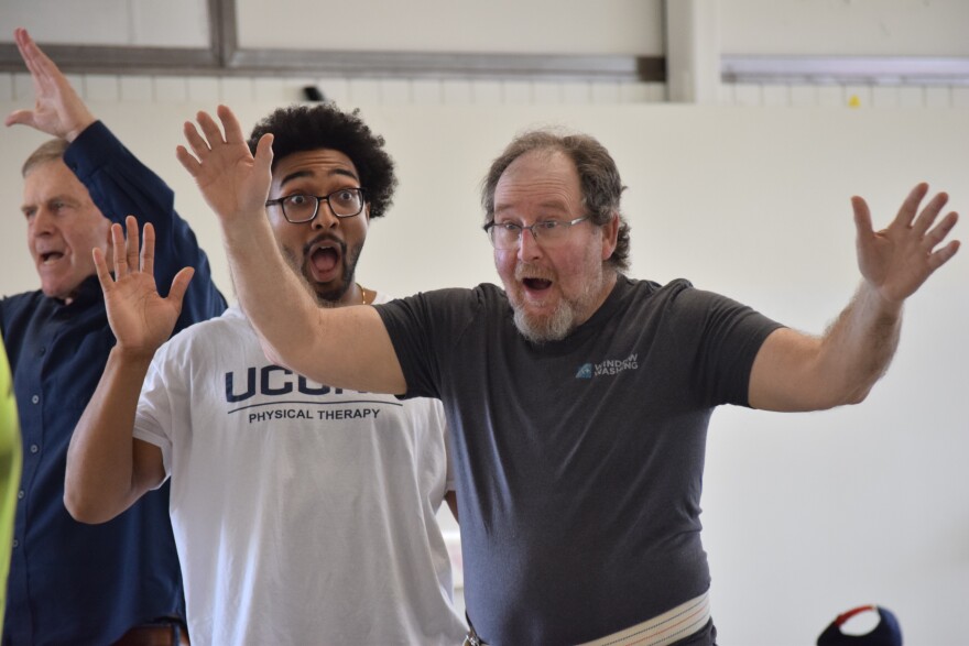 UConn DPT student Evans Payen works with a community member in the Movement for Life Lab. April 17, 2026.