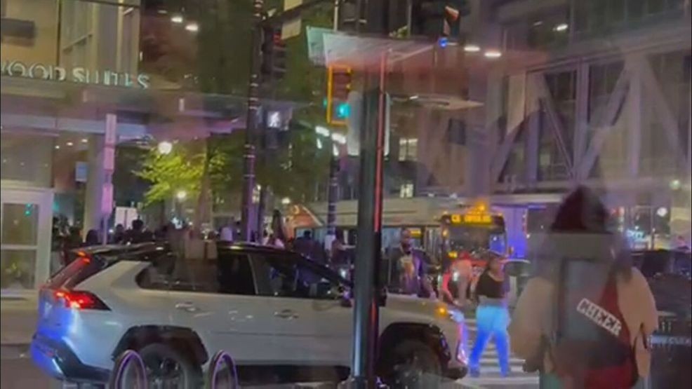 Elissa De Souza, a Navy Yard resident, captured video of a large crowd of teens in Navy Yard on April 11, 2026. (Credit: Elissa De Souza)