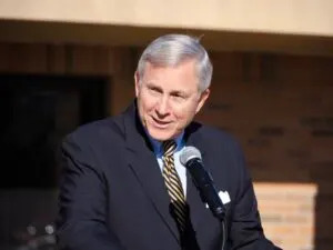 Interim Mental Health Commissioner Gregory Slavonic speaks at a ribbon cutting ceremony for an in-patient behavioral health facility in Oklahoma City on Feb. 27. (Photo by Emma Murphy/Oklahoma Voice)