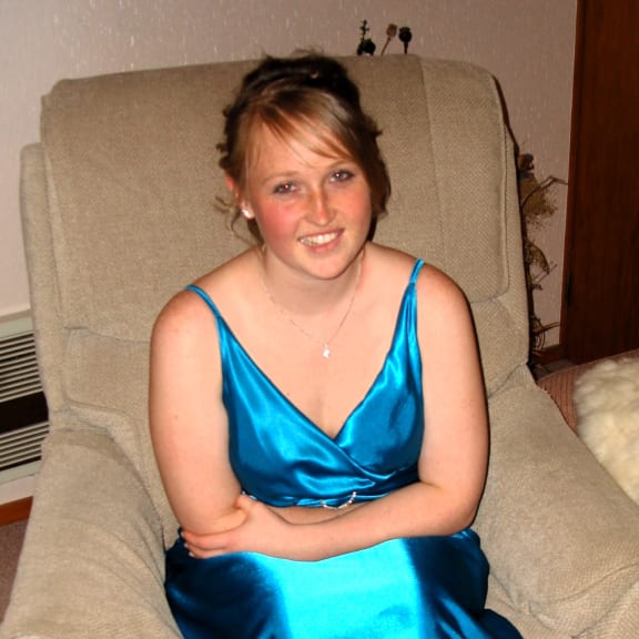 Erica Hume in her Year 12 ball dress, taken several years before she died by suicide at Palmerston North Hospital aged 21.