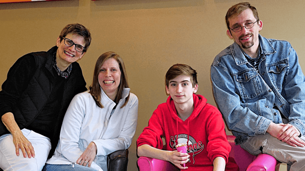 Heather Harlan, left, and Micah Bacus, right, enjoy family time and ice cream with Bacus’ sister, Robin Bacus, and nephew, Ethan Foster, in March 2018 in Columbia. “I think it’s a reminder it wasn’t just me as a mother who still feels the loss,” Harlan said (photo submitted by Heather Harlan).
