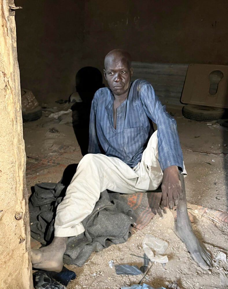 Abdullahi Umar during International Medical Corps’ first visit to his home.