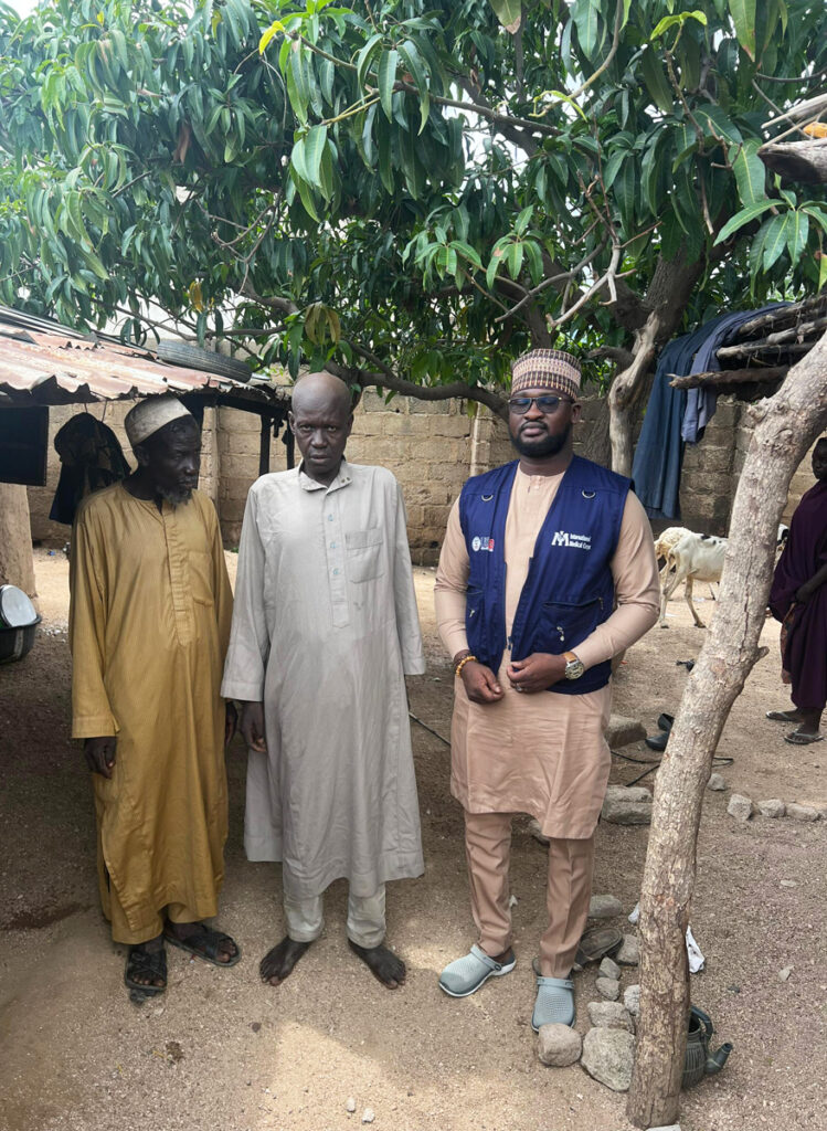 (Left to right) Shettima Zadvah Umar, Abdullahi Umar and Anthony Daniel, MHPSS Officer.