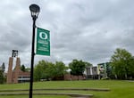FILE - The addition of the Tykeson Child Behavioral Health Building will enclose the quad at the University of Oregon's Portland Campus, pictured in May 2025. 