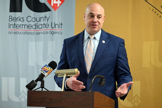 State Attorney General Dave Sunday has released a report about the impact of social media on teens that followed discussions he held with students, including some at the Berks County Intermediate Unit in March. (BILL UHRICH/READING EAGLE)
