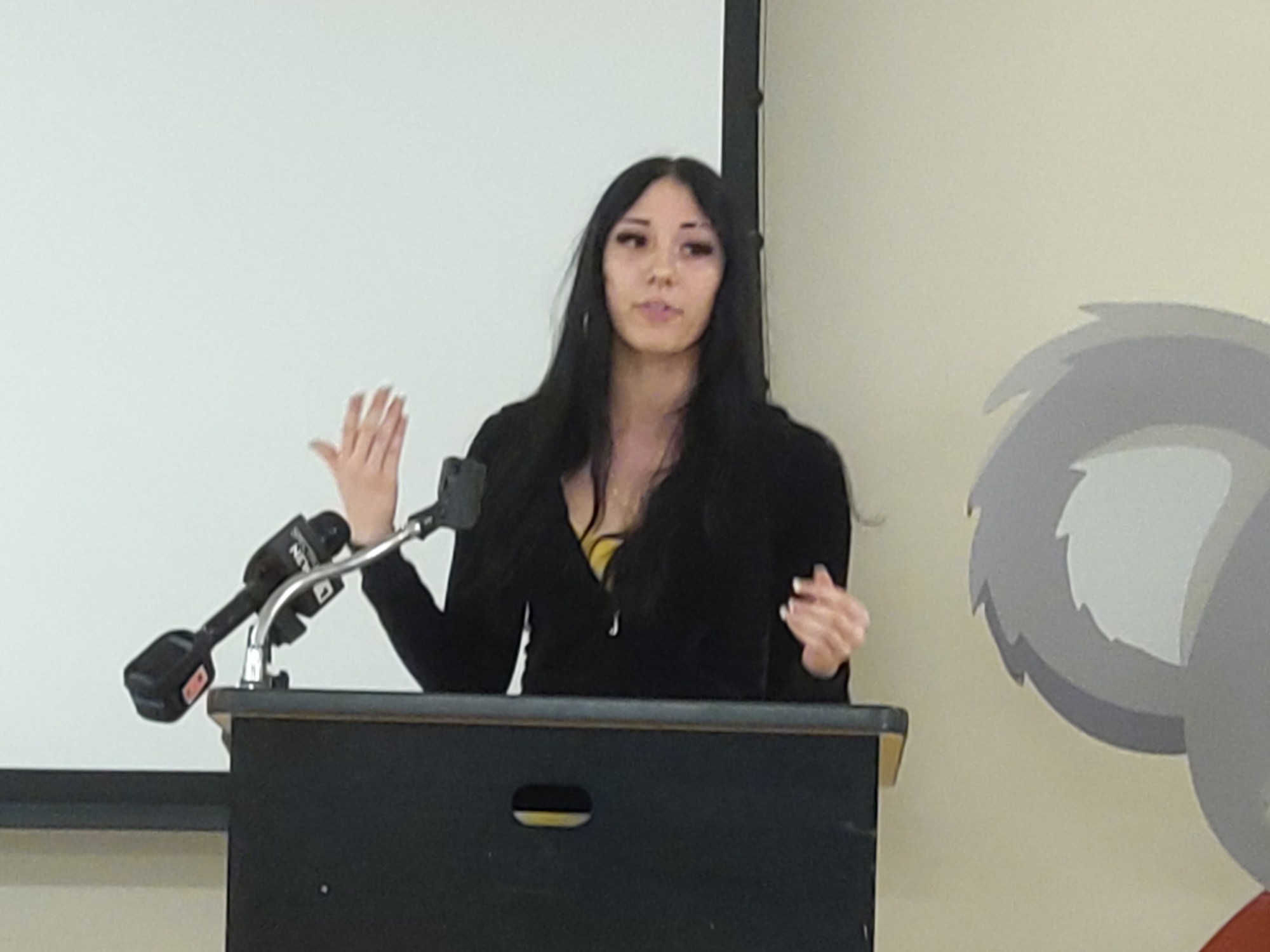 Paige Lawson, a student at Rensselaer High School, talks about the benefits of mental health first aid. (Melissa Schuman - MediaNews Group)